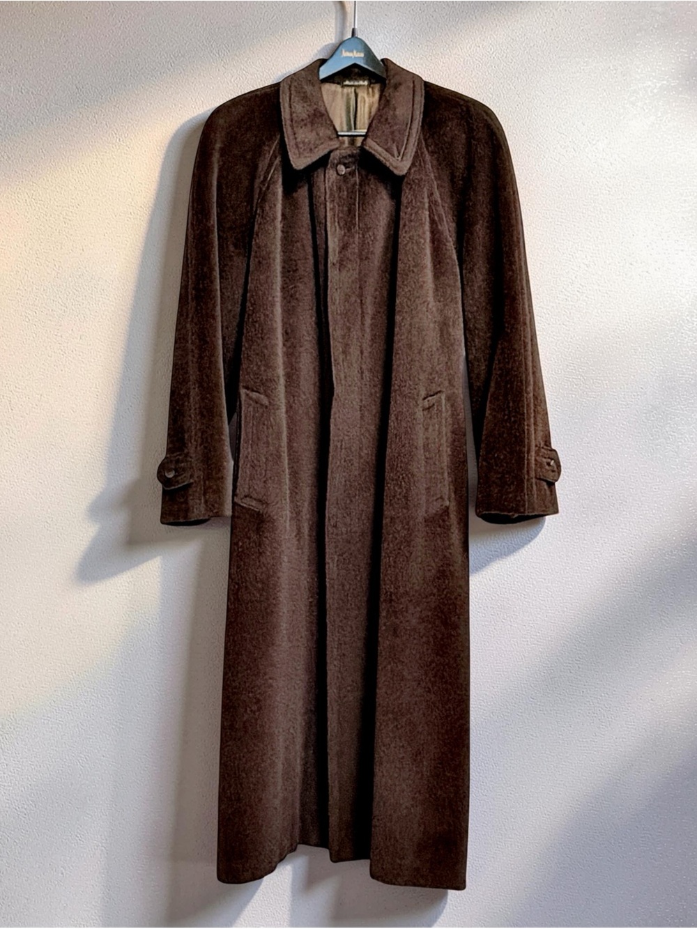 Pal Zileri Men's Belted Overcoat | Espresso Brown | Placenza Wool | 44R